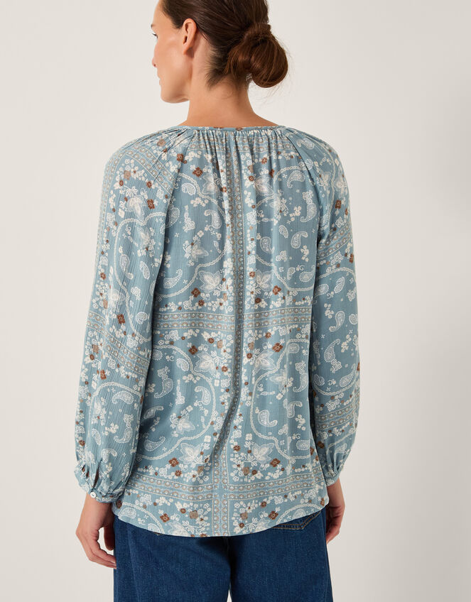 Mandy Paisley Print Blouse, Blue (BLUE), large
