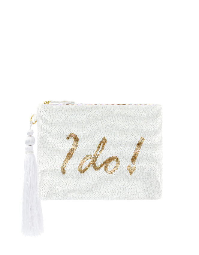 Ines I Do Bead-Embellished Pouch, , large
