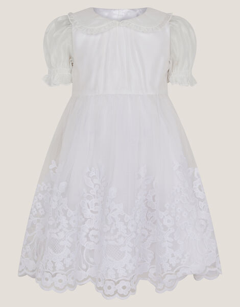 Baby Athena Floral Embroidered Dress, White (WHITE), large