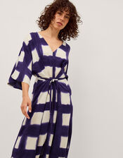 Halia Artisanal Tie-Dye Midi Kaftan, Blue (NAVY), large