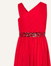 Abigail One-Shoulder Prom Dress, Red (RED), large