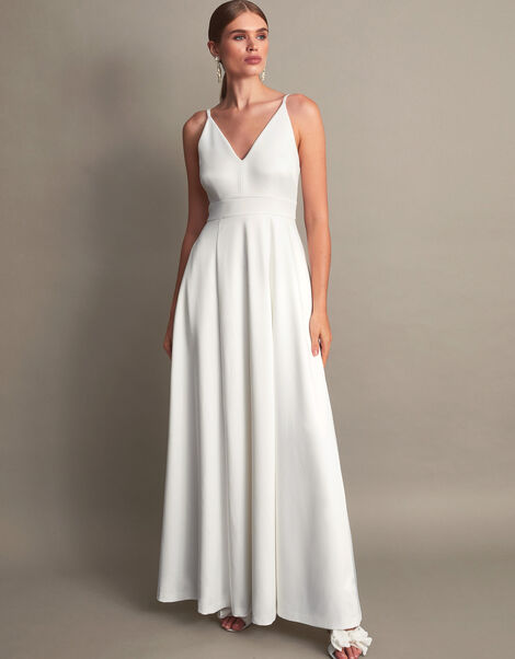 Sarah Satin Bridal Dress, Ivory (IVORY), large
