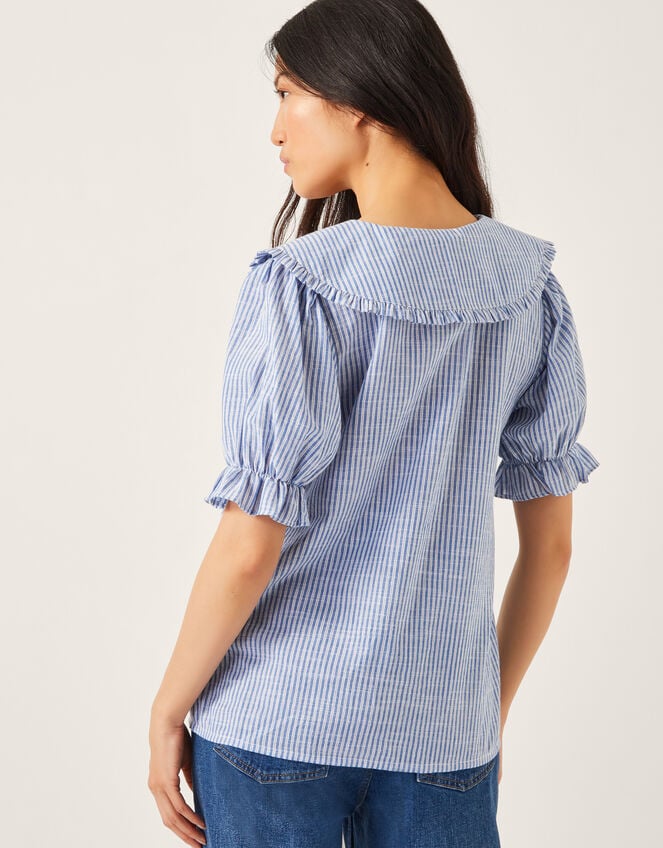 Winnie Lace Stripe Shirt, Blue (BLUE), large
