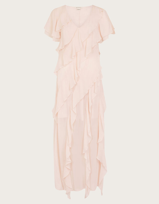Renata Ruffle Maxi Dress, Pink (BLUSH), large