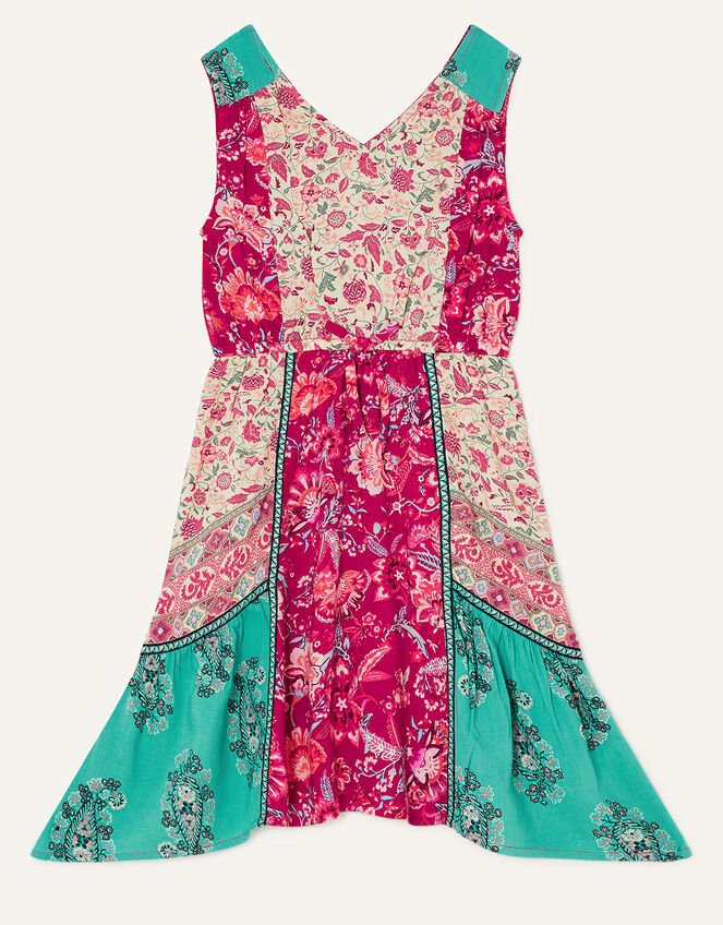 MINI ME Patchwork Print Dress, Red (RED), large