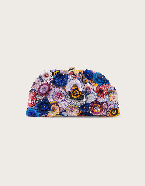 Flower Power Embellished Clutch Bag, , large