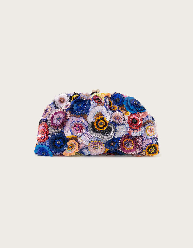 Flower Power Embellished Clutch Bag, , large