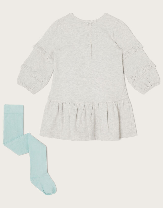 Baby Nordic Scene Sweat Dress and Tights Set, Grey (GREY), large