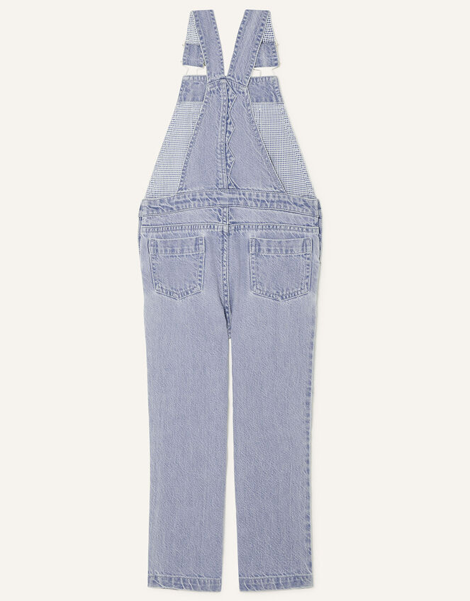 Duggie Dinosaur Denim Dungarees, Blue (BLUE), large