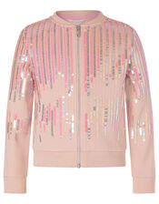 Sequin Bomber Jacket, Pink (PALE PINK), large