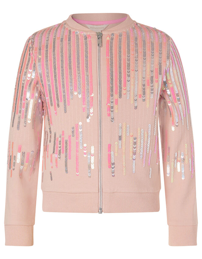 Sequin Bomber Jacket, Pink (PALE PINK), large
