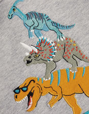 Dinosaur Hoodie, Grey (GREY), large