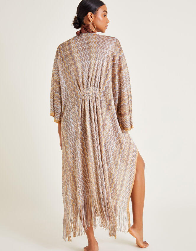 Crochet Stripe Kaftan, Natural (NEUTRAL), large