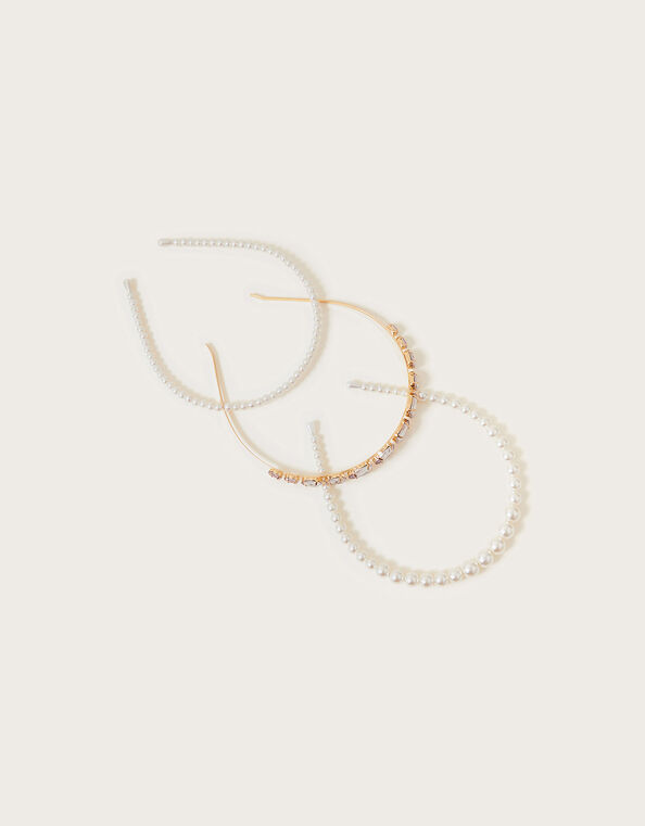 Pearl and Jewel Headbands Set of Three, , large