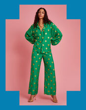 Sundress Joe Wavy Sun Embroidered Shirt, Green (GREEN), large