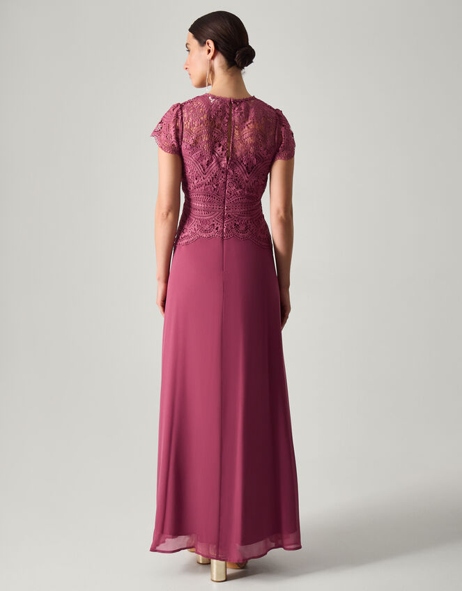 Monica Lace Bridesmaid Dress, DARK PINK, large