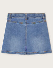 Denim Mini Skirt, Blue (BLUE), large