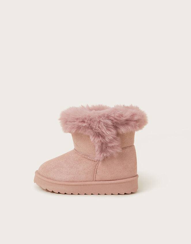 Glitter Suedette Ankle Boots, Pink (PINK), large