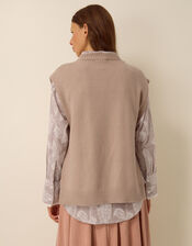 Ariana Argyle Knitted Vest, Mink (MINK), large