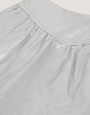 Jardine Metallic Mini Skirt, Silver (SILVER), large