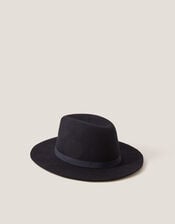 Drew Wool Fedora Hat, Blue (NAVY), large