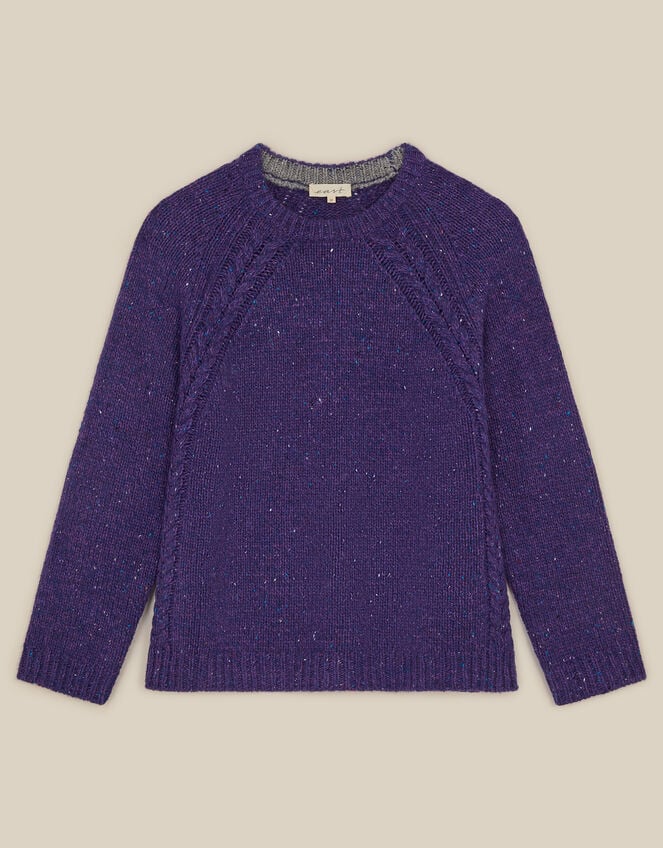 East Ami Cable Knit Jumper, VIOLET, large