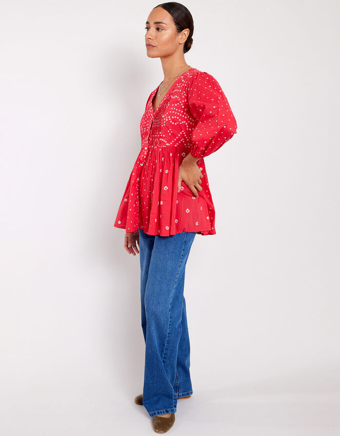 East Nova Bandhani Print Top, Red (RED), large