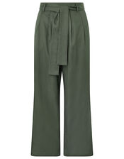 Marty Cropped Trousers in LENZING™ TENCEL™, Green (KHAKI), large