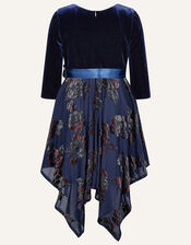 Velvet Devore Dress , Blue (NAVY), large