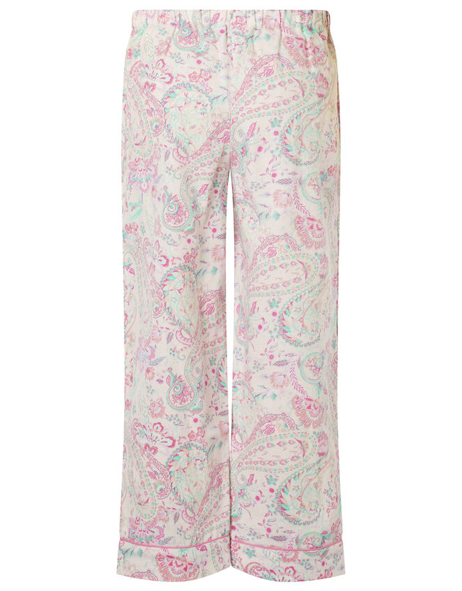 Paisley Flannel PJ Set in Organic Cotton, Pink (PINK), large