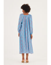 DEEBA Oozie Print Dress, Blue (BLUE), large