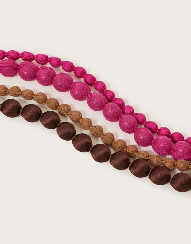 Multi Fabric Bead Necklace, , large