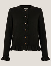 Rina Ruffle Cardigan, Black (BLACK), large