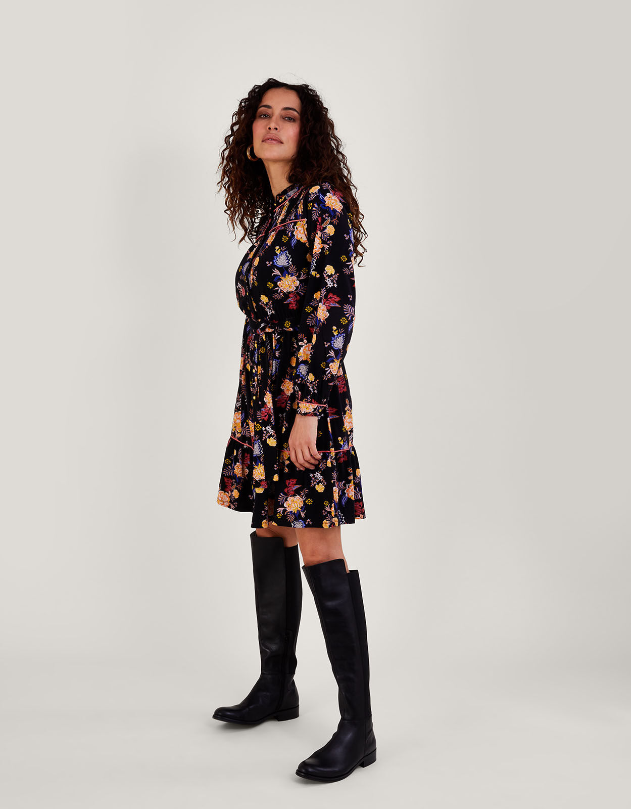 Monsoon black shop floral dress