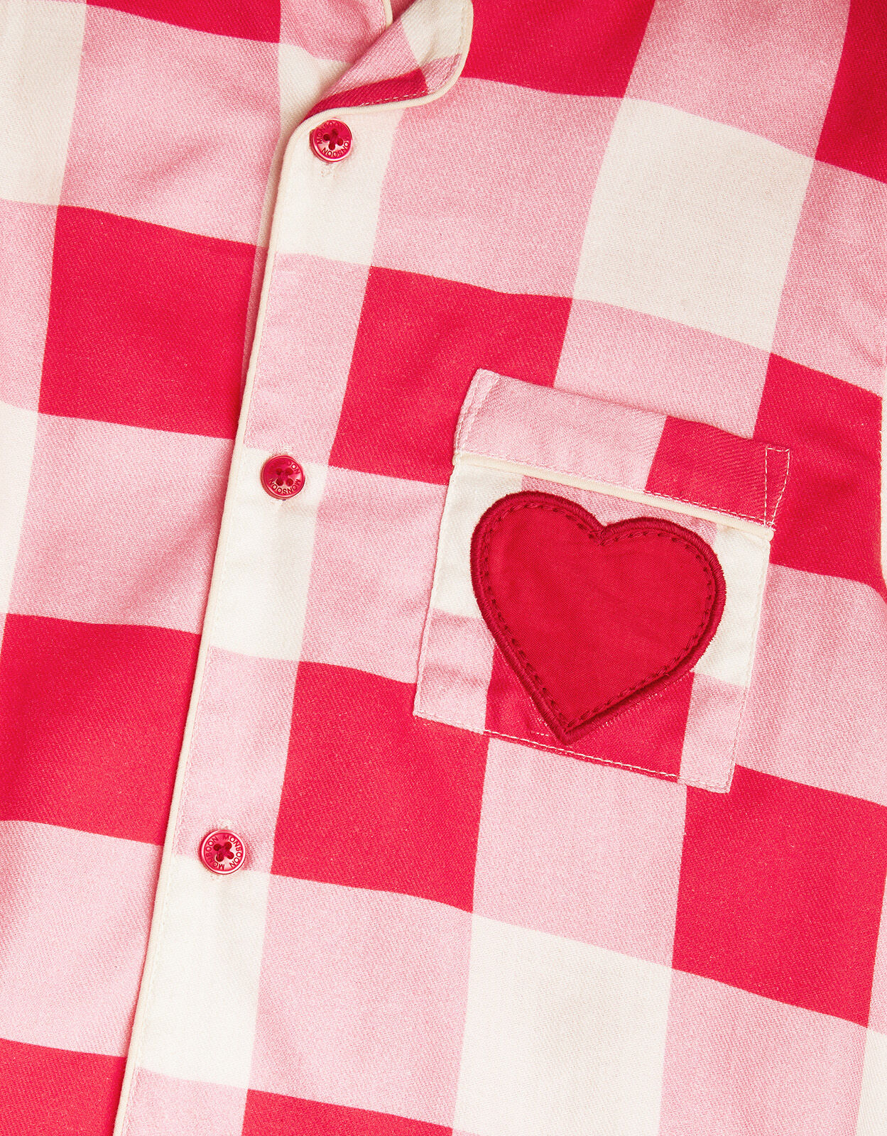 Pink check pyjamas best sale