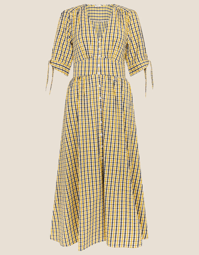 Amina Gingham Dress, Yellow (YELLOW), large