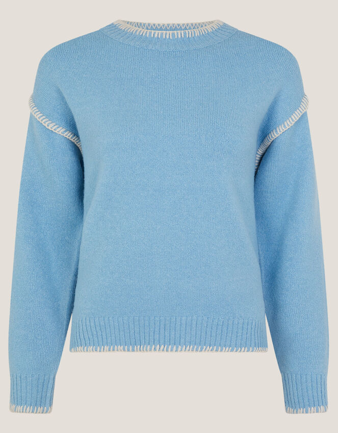 Shayla Whipstitch Jumper, Blue (BLUE), large