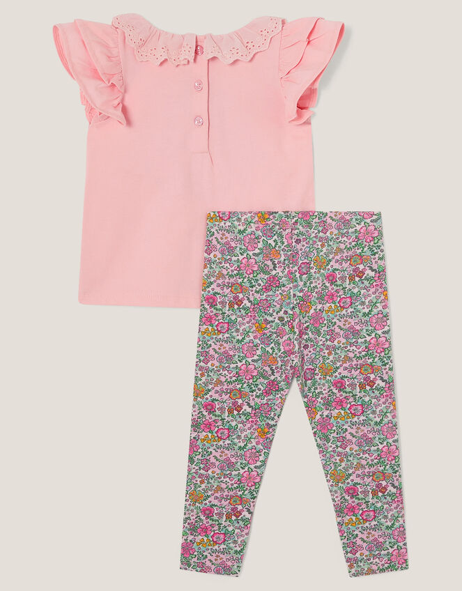 Baby Bunny T-shirt and Floral Leggings Set, Pink (PINK), large
