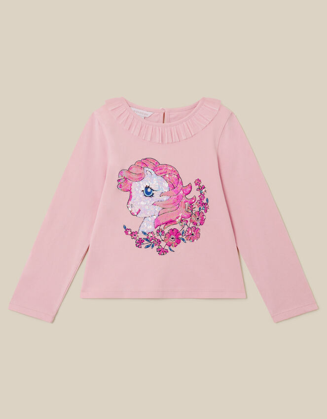 Monsoon x My Little Pony Long Sleeve Frill Collar Top, Pink (PINK), large
