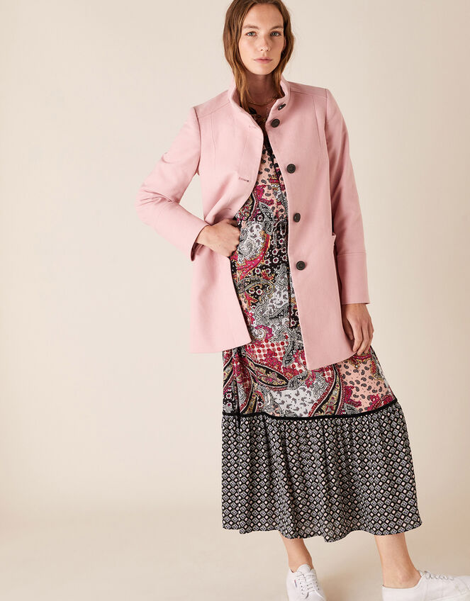 Molly Casual Coat in Cotton Twill, Pink (PINK), large