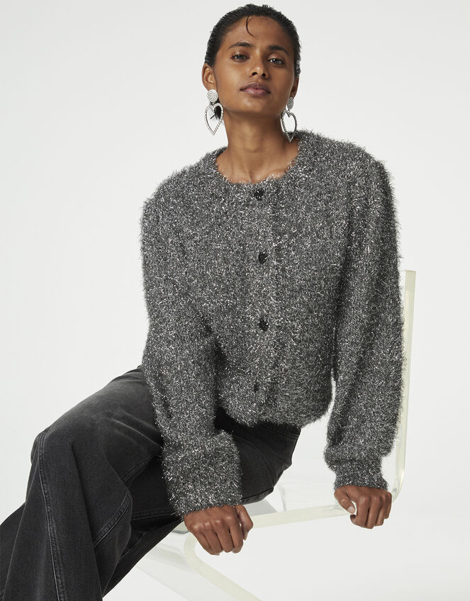 Fabienne Chapot Kitty Cardigan, Silver (SILVER), large