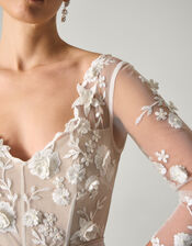 Lucy Embroidered Floral Maxi Wedding Dress, Ivory (IVORY), large