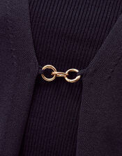 Leah Longline Cardigan, Blue (NAVY), large