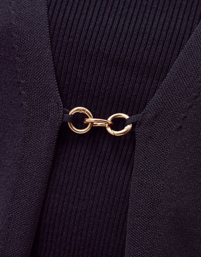 Leah Longline Cardigan, Blue (NAVY), large