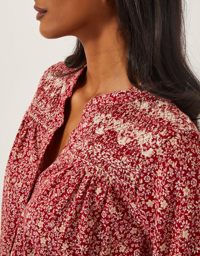 Laurelie Floral Jersey Blouse, Pink (PINK), large