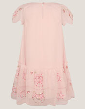 Heart Embellished Mesh Party Dress, Pink (PINK), large