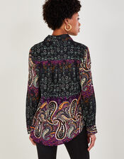 Paisley Print Blouse in LENZING™ ECOVERO™ , Red (BURGUNDY), large