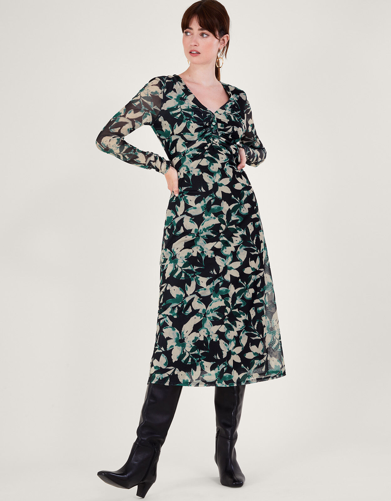 Monsoon green shop floral dress
