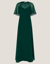 Mona Angel Sleeve Maxi Dress, Green (DARK GREEN), large