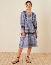Carmel Printed Dress, Blue (NAVY), large